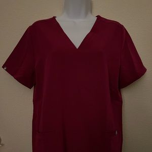 FIGS Dark Magenta Casma top - Size M